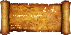 Leichter Albert névjegykártya
